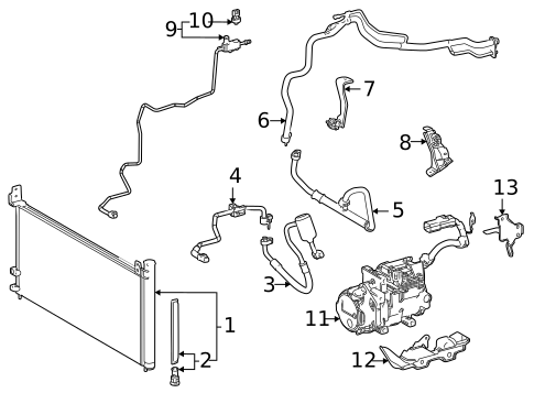 Condenser, Compressor & Lines for 2020 Toyota Mirai #0