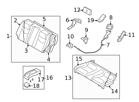 Rear Seat Components for 2014 INFINITI Q60 #1