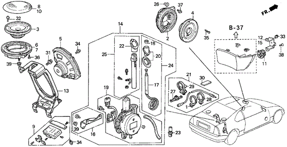 Antenna - Speaker for 1993 Honda Prelude #0