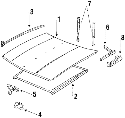 Hood & Components for 1990 Oldsmobile Delta 88 #0