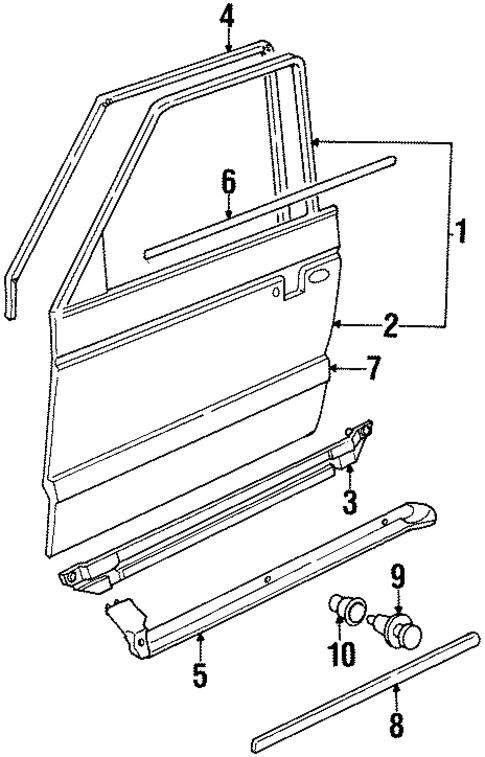 Exterior Trim - Front Door for 1994 Volkswagen Passat #0