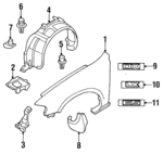 88450FF2 - Body: Mud Guard for Mazda: Protege Image