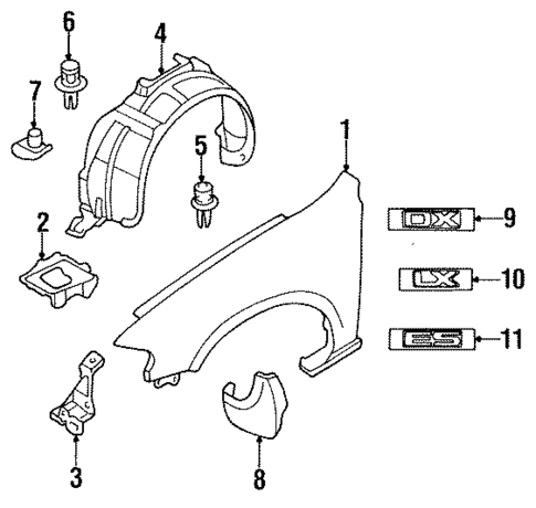 Fender & Components for 1997 Mazda Protege #0