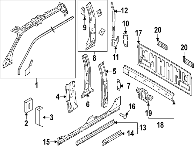 PC3Z2832284E - Body: Windshield Pillar Reinforced Insulator for Ford: F-250 Super Duty, F-350 Super Duty, F-450 Super Duty Image