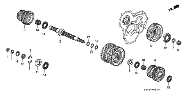 AT Secondary Shaft for 2002 Honda Accord #0