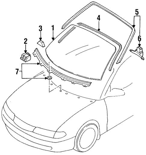 Glass - Windshield for 1993 Mazda 626 #0