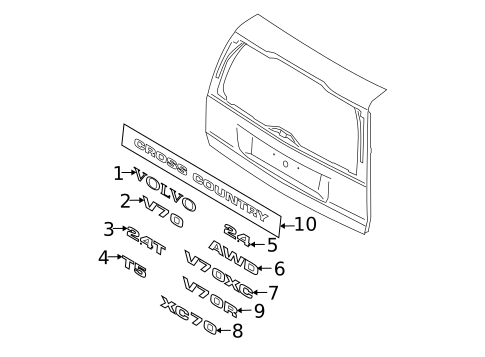 Exterior Trim - Lift Gate for 2003 Volvo XC70 #0