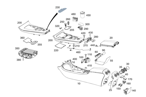 Housing with Tray, Armrest, and Ashtray for 2025 Mercedes-Benz CLA250 #0