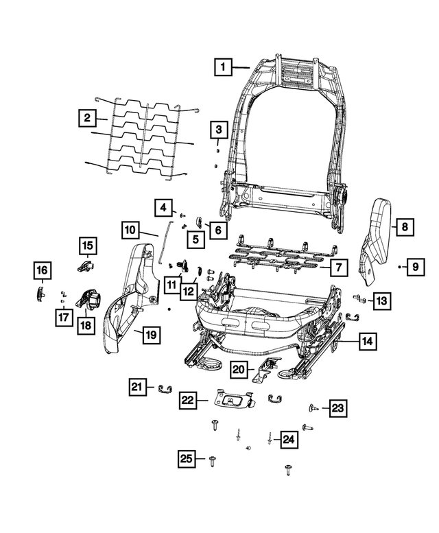 68248248AC - Interior Trim: Front Seat Back Frame for Jeep: Compass Image