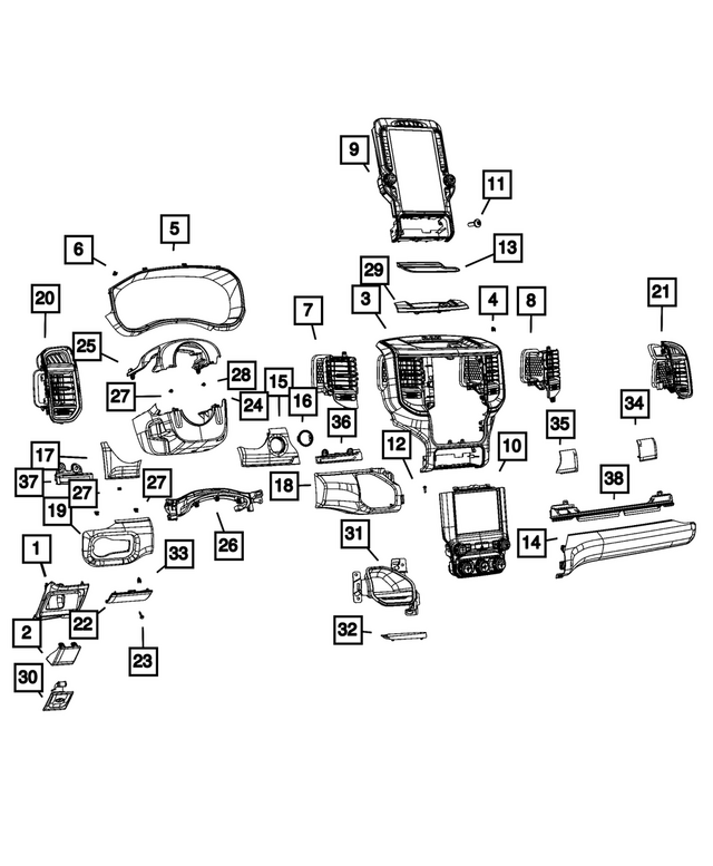 6PG83TX7AB - Interior Trim: Instrument Panel Switch Bezel for Mopar Image image