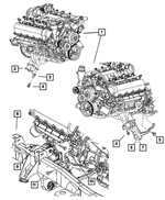6508745AA - 4.7L Gas; Engine: Hex Head Bolt And Coned Washer, Mounting for Dodge: Charger Daytona, Dakota, Nitro, Ram 1500 | Jeep: Grand Wagoneer, Liberty, Wagoneer | Ram: 1500, 1500 Classic, Dakota Image