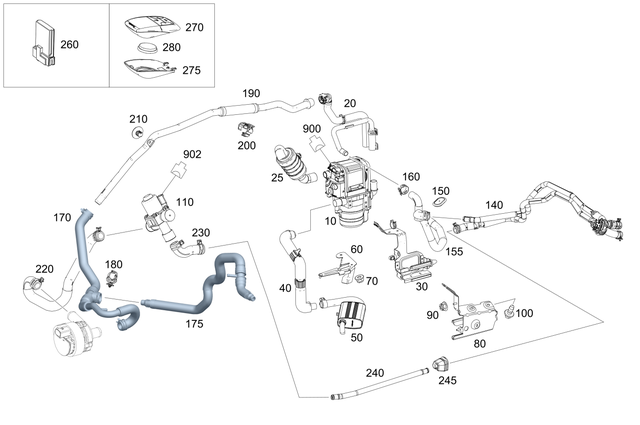 2055006500 - Radiator: Heater for Mercedes-Benz: C400, C450 AMG, Maybach S550, Maybach S560, Maybach S600, Maybach S650, S450, S550, S550e, S560, S600, S63 AMG, S65 AMG Image image