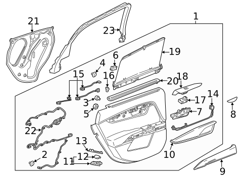 Interior Trim - Rear Door for 2013 Cadillac XTS #0