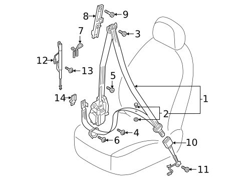 Front Seat Belts for 2020 Volkswagen Arteon #0