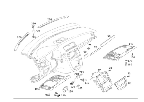 Detachable Components, Instrument Panel for 2006 Mercedes-Benz R500 #0