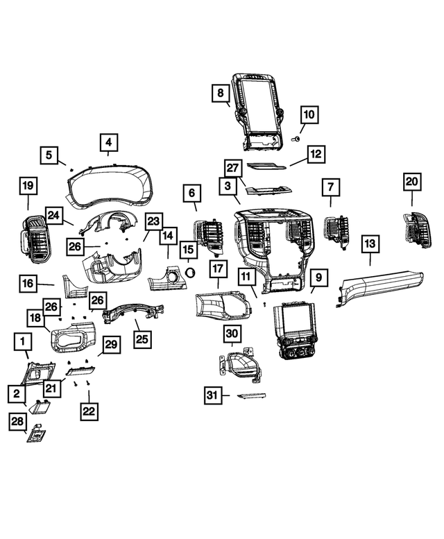6PG83LC5AB - Interior Trim: Instrument Panel Switch Bezel for Mopar Image