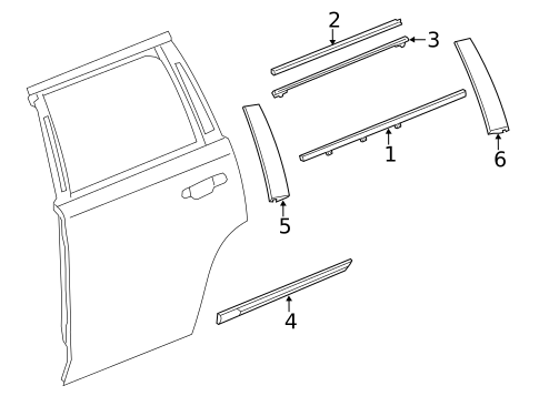 Exterior Trim - Rear Door for 2016 GMC Yukon #0