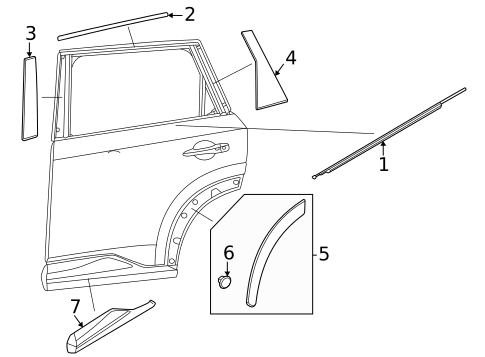 Exterior Trim - Rear Door for 2023 Nissan Rogue #0