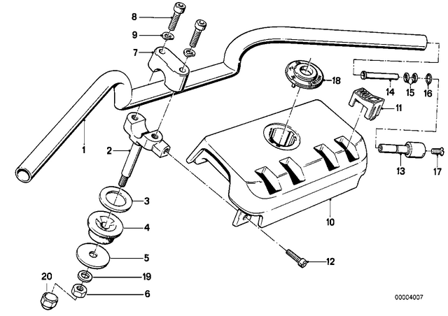 32712300086 - : Handlebar, Black, Raised for BMW-Motorrad Image
