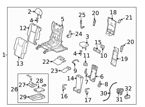 Rear Seat Components for 2012 Lexus RX350 #0