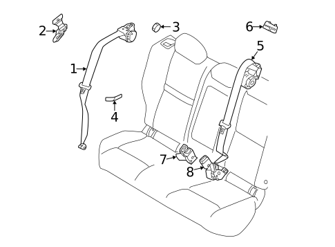 Rear Seat Belts for 2025 Nissan Rogue #0