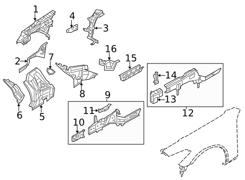 Structural Components & Rails for 2014 INFINITI Q70 #0