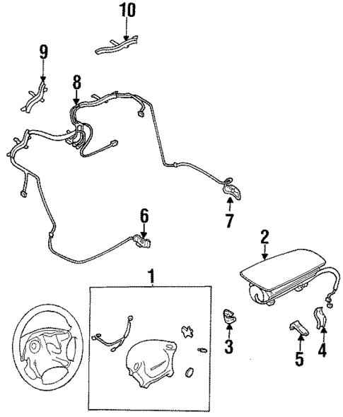Air Bag Components for 1996 Subaru Legacy #0