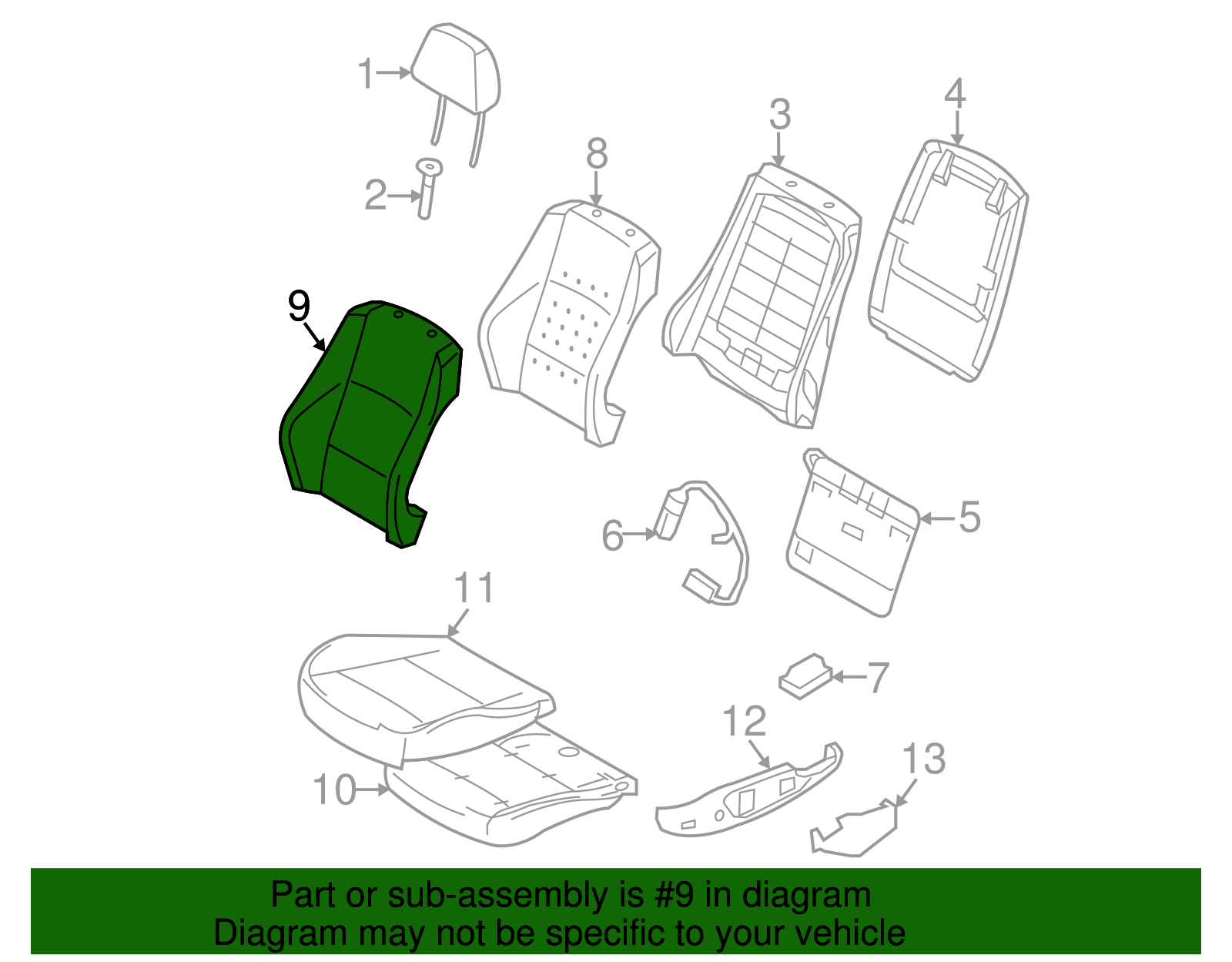 Seat Back Cover - BMW (52-10-7-235-701)