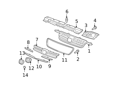 Grille & Components for 2006 Honda CR-V #0