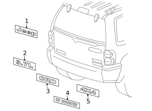 Exterior Trim - Tail Gate for 2006 Jeep Liberty #0