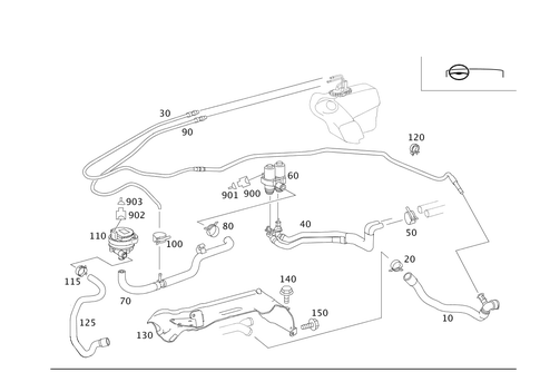 Heating Water Connection for 2006 Mercedes-Benz SLK280 #0
