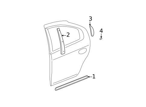 Exterior Trim - Rear Door for 2003 Dodge Neon #0