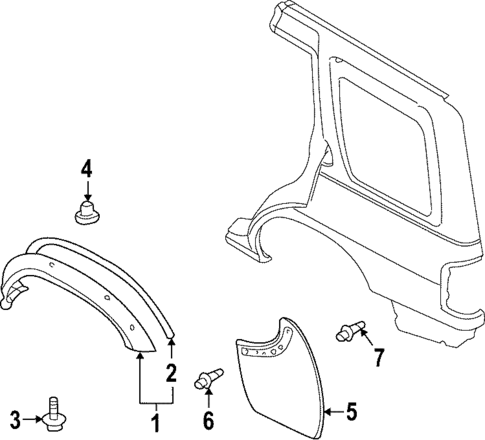 Exterior Trim - Quarter Panel for 2000 Nissan Xterra #0