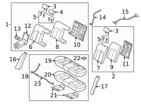 Rear Seat Components for 2018 Hyundai Sonata #0
