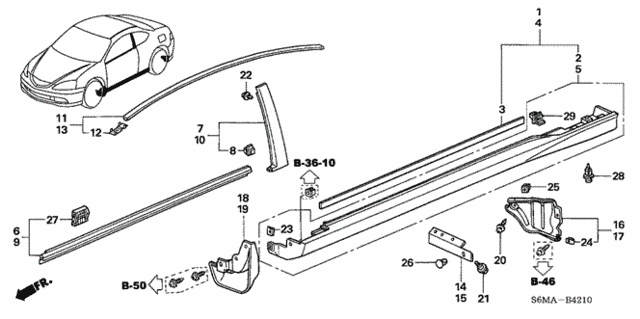 Molding - Side Sill Garnish for 2006 Acura RSX #0