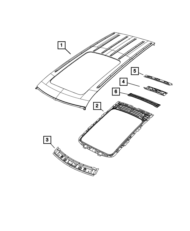 68361195AB - Body Sheet Metal Except Doors: Roof Panel for Mopar Image