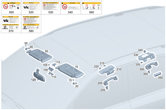 8172203 - Tools and Accessories: Information Label for Mercedes-Benz: EQB 250+, EQB 300, EQB 350, GLA250, GLA35 AMG, GLA45 AMG, GLB250, GLB35 AMG, GLC300, GLC43 AMG, GLC63 AMG, GLC63 AMG S, GLE350, GLE450, GLE450e, GLE53 AMG, GLE580, GLE63 AMG S, GLS450, GLS580, GLS63 AMG, Maybach GLS600 Image image