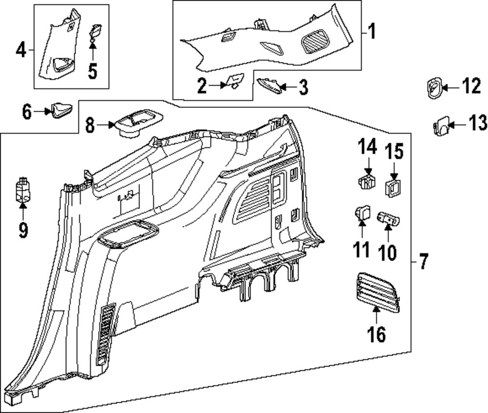 2024-2025 GM Upper Quarter Trim 26443364 | OEM Parts Online