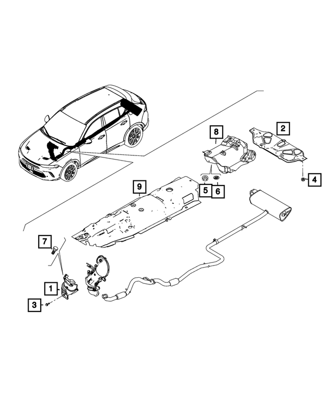 68480494AA - Exhaust: Exhaust Shield for Mopar Image image