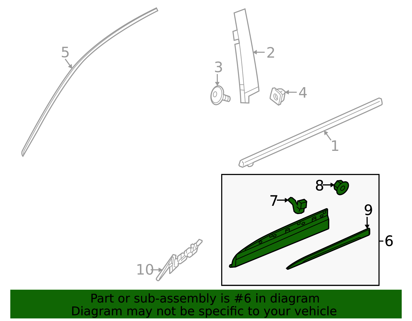 2021-2025 Buick Envision Primed Front Side Door Lower Molding Kit ...