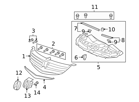 Grille & Components for 2006 Acura RL #0