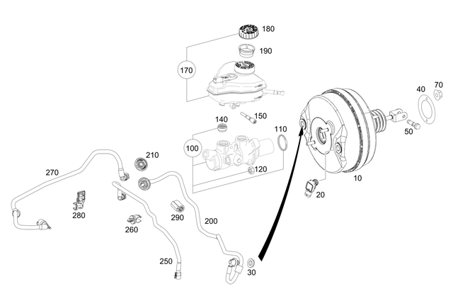 2534301700 - : Brake Booster for Mercedes-Benz Image