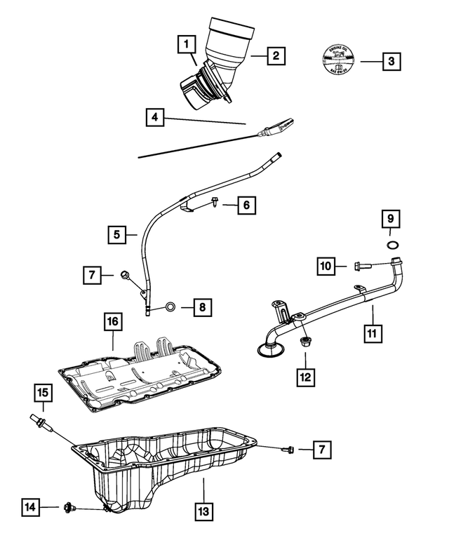 53032895AB - 4.7L Gas; Engine: Engine Oil Level Indicator for Mopar Image image