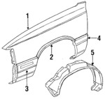 4318312 - Body: Fender for Chrysler: E Class, Executive Limousine, Executive Sedan, LeBaron, New Yorker, Town &amp; Country Image