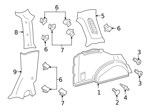 Interior Trim - Quarter Panels for 2003 Ford Focus #0