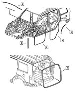 5112244AD - Body Sheet Metal Except Doors: Rear Door Body Mounted Weatherstrip for Mopar Image