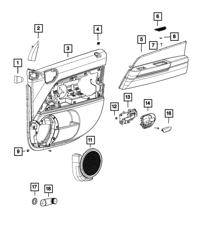 « 1KT57XDVAA – Interior Trim : Panneau De Garnissage De Porte Bouchon, Côté Gauche pour Mopar Image »