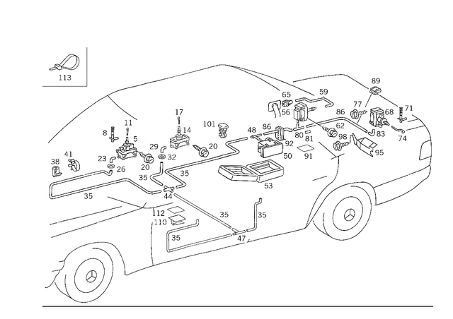 1079973181 - Electrical Equipment and Instruments: Grommet for Mercedes-Benz: 190, 190D, 190E, 200, 200D, 280S, 280SE, 280SEL, 300D, 300E, 300SE, 300SEL, 380SE, 380SEC, 380SEL, 560SEC, 560SEL Image image