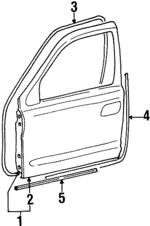 F5OY5420708F - Body: Weatherstrip for Lincoln: Continental Image