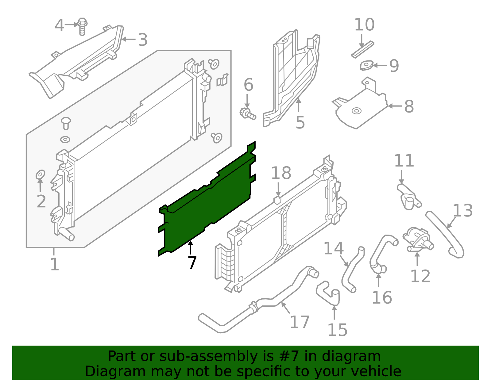 21496-3NF0B - Radiator Support Panel Seal 2013-2025 Nissan LEAF ...